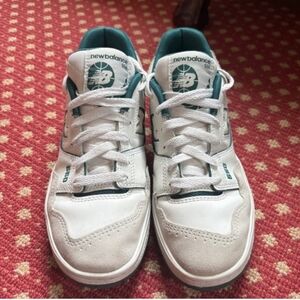 New Balance Men's White and Green Sneakers